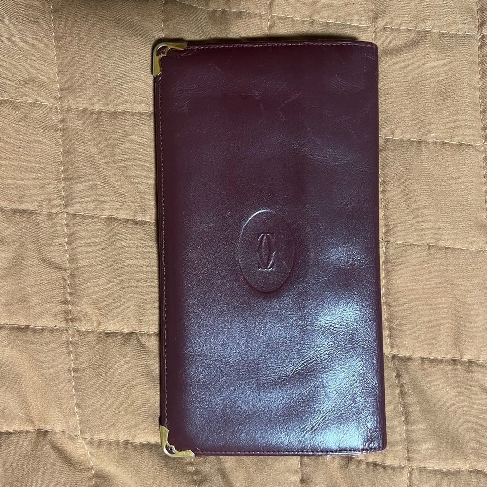 Cartier Deep Burgundy Leather Wallet